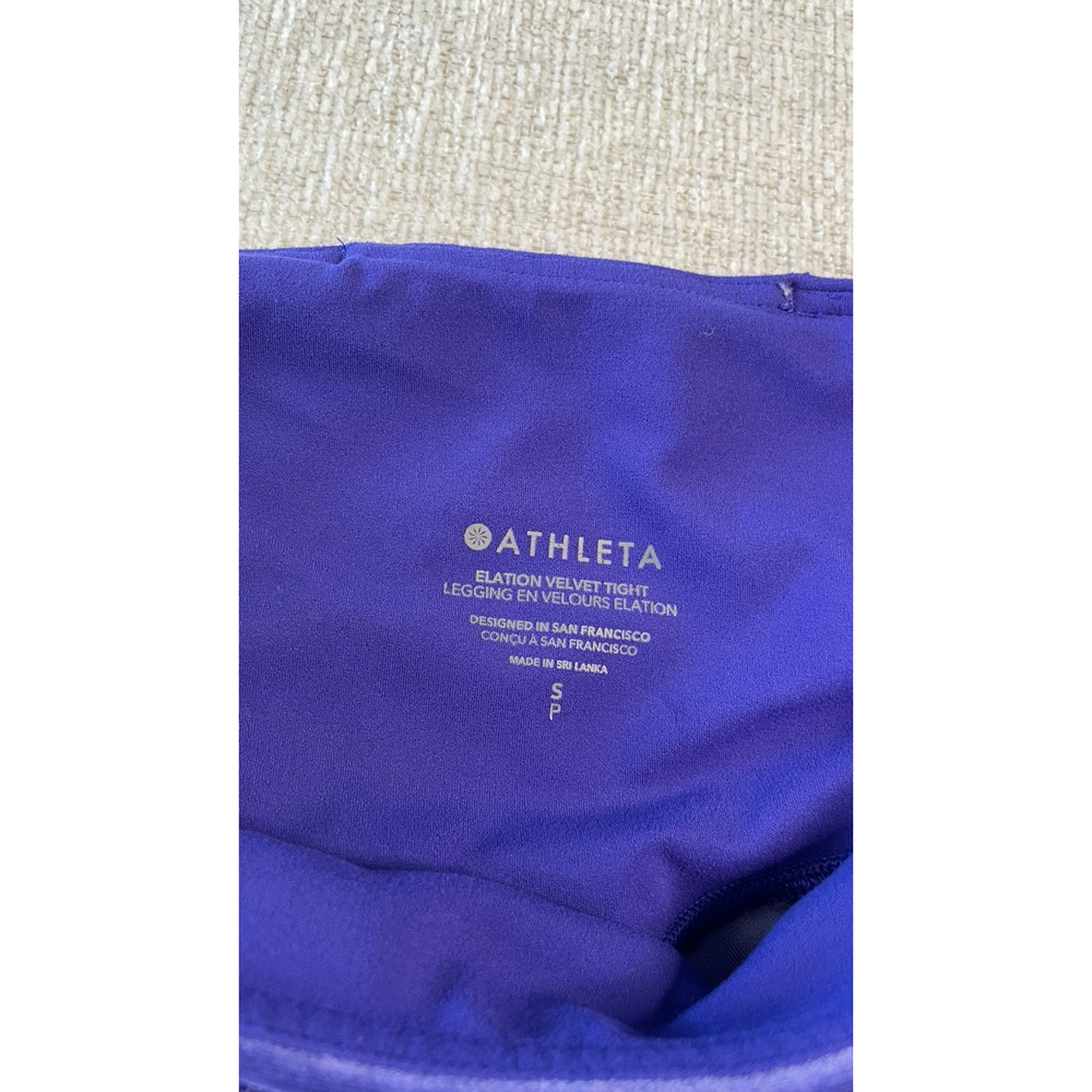Athleta Elation Velvet Tight Leggings Ultra High-Rise Yoga Workout Purple Small - Picture 6 of 8